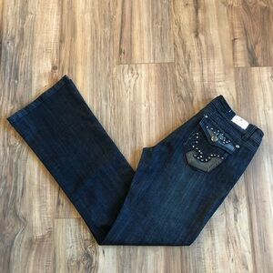 Super cute Grace in LA Dark Blue Flap Pocket Jeans